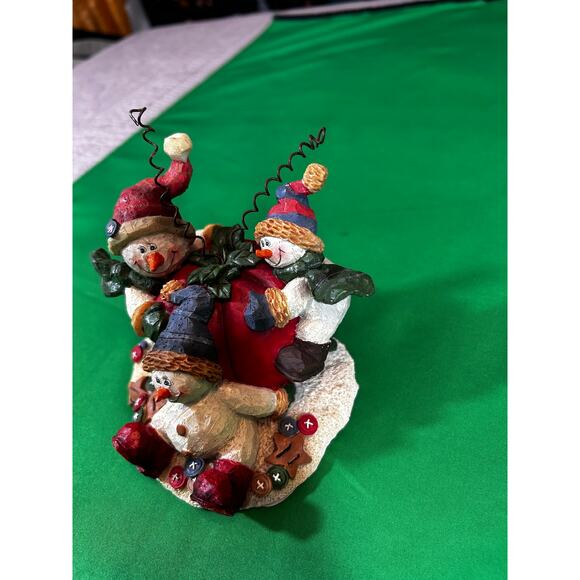 Crazy Mountain Exclusive Designs Snowmen Christmas Ball Figurine 5.25 x 4.25 x 6 - Picture 5 of 11